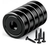 20MM Super Strong Round Cup Neodymium Magnet Heavy Duty,5Pack Ring Rare Earth Magnets with Holes, Small Countersunk Pot Magnets for Craft Kitchen Wood DIY Holding Tools Hanging