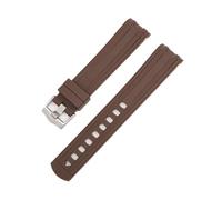 20mm TPU Rubber Strap Compatible With Omega X Swatch Joint MoonSwatch Curved End Waterproof Diving Silicone Watch Band Compatible With Seamaster 300(Brown)