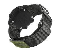 20mm Triple-Ring Metal Buckle Leather & Nylon Hook & Loop Watch Strap for T-Rex 3 Pro 44mm, Garmin Vivoactive 3/3 music/5/6, Samsung Galaxy Watch 7/FE/6 ect.