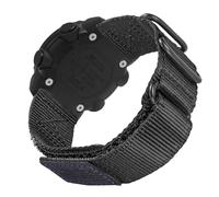 20mm Triple-Ring Metal Buckle Leather & Nylon Hook & Loop Watch Strap for T-Rex 3 Pro 44mm, Garmin Vivoactive 3/3 music/5/6, Samsung Galaxy Watch 7/FE/6 ect.