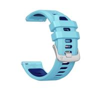 20mm Two-Tone Silicone Band Fit For Garmin Forerunner 170/70 570 47MM(Light blue-blue)