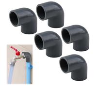 20mm UPVC Pipe Elbow Connectors, Lasting 90 Degree Fitting Socket for Plumbing Change Direction, 5-Pack Gray PVC Conduit Accessories Elbow Coupling Adapter Connector Conduit (Gray)