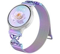 20mm Watch Band Compatible with Garmin Vivoactive 5 Watch Bands/Vivoactive 6/3, Quick Release Floral Metal Magnetic Mesh Loops for Garmin Watch Band Venu Sq 2/2 Plus Women, Colorful