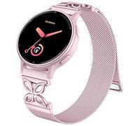 20mm Watch Band Compatible with Garmin Vivoactive 5 Watch Bands/Vivoactive 6/3, Quick Release Stainless Steel Magnetic Mesh Loop for Garmin Watch Band Venu Sq 2/2 Plus Women, Rosegold