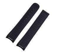 20mm Watchband Curved End Silicone Rubber Watch Band for Omega Strap Seamaster 300 Aqua Terra AT150 Ultra Light 8900 Buckle (Color : Blk Blue, Size : Gold Buckle)