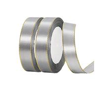 20mm Wide Gray Ribbon Thick Silver Satin Ribbon 2 x 22m, 4/5 inch Thick Gray Ribbon for Gift Wrapping Wedding Halloween Christmas Birthday Cake Hair Bow Florist Bouquet Crafts Decorations