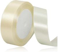 20mm Wide Ivory Satin Ribbon for Gift Wrapping, Present, Christmas, Florist, Bouquet, Cake, Hair Bow, Crafting, Wedding, Car Decoration - 22m