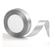 20mm Wide Silver Gray Ribbon for Gift Wrapping 22m, Silver Christmas Ribbons Fabric Satin Ribbons for Present Wrapping Ribbon Christmas Florist Bouquet Cake Hair Bow Crafting Wedding Car Decoration