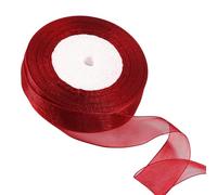 20mm Wine Red Organza Ribbon for Gift Wrapping - 45M, Thick Ribbon for Gift Wrap, Hair Bow, Christmas, Cake, Wedding, DIY Crafts, Car