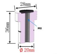 20mm Woodworking Bench Stop Block for 20mm Doghole Workbenches - Anodized Aluminum Alloy, Non-Slip, Low-Profile Design, 4-Pack (Blue. x