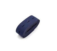 20mm Woven Button Hole Elastic Band for Adjustable Stretch Tape, Garment Sewing,Navy Blue,2 Yards