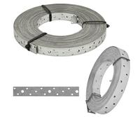 20mm x 0.9mm Heavy Duty Multi Purpose Galvanised Perforated Galvanised Steel Strap Fixing Band Steel Banding Perforated Tape Roll TM9 (10 Meters)