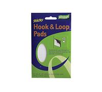 20mm x 20mm Reusable SELF Adhesive White Hook Loop Pads 24 Sets