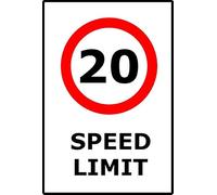 20mph Speed Limit | 40cm x 30cm | Red/White - PVC Plastic Sign for Residential Areas, School Zones, Traffic Calming Measures | UK-Made with Renewable Energy | Low Carbon Footprint