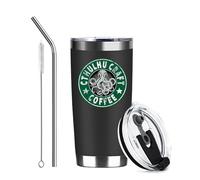 20oz Cthulhu Craft Coffee Octopus Logo Stainless Steel Tumbler with Lid | Double Wall Insulated Mug, Gothic Horror Design, Gift for Cthulhu Mythos Fans Gamers, Fits Birthday Halloween Christmas