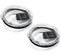 20oz Magnetic Tumbler Lid 2Pack,Compatible with Ozark Trail,Old Style Rtic,YETI Rambler and More,Magnetic Slider Switch Spill Proof Tumbler Cover (2 Pack, Black)