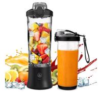 20oz Portable Blender, 240W USB Rechargeable Smoothie Blender with LED Display, Pulse & Blend Modes, IPX7 Waterproof, BPA-Free,Travel Juicer for Shakes, Ice Crushing, Sports & Outdoor Black