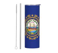 20oz Stainless Steel Tumbler Travel Mug for Coffee Iced Drinks Summer Cooling Cup New Hampshire state flag Print
