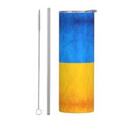 20oz Stainless Steel Tumbler Travel Mug for Coffee Iced Drinks Summer Cooling Cup Ukrainian flag Print