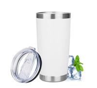 20oz Tumbler with Lid Stainless Steel Insulated Tumblers Travel Coffee Tumbler Bulk Double Wall Vacuum Insulated Water Cup Christmas Gifts for Women Men Her Him Home Office (White, 1pack)