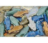 20p Big Fish Beads, 24 x 11 mm, Mix, Glass, Czech Republic