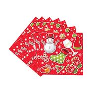 20P Christmas Party Paper Napkins 16.5cm,Merry Christmas Tableware Decor Red Snowman Pattern Disposable Xmas Tissue Paper Luncheon Napkin Dinner Napkins for Christmas Party Supplies Table Decorations