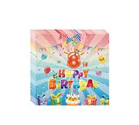 20P Kids Colourful 8th Birthday Serviettes Napkins, Disposable Tableware Party Napkins & Decorations