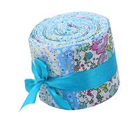 20Pack 2.4 inch Jelly Fabric Roll Floral Sewing Supplies Precut Craft Patchwork Fabric Sets Quilt Strips Roll up Cotton for Scrapbooking DIY, Blue