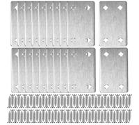 20PACK 60*38MM Mending Plates,Stainless Steel Flat Plate Bracket, Metal Flat Straight Connecting Mending Plates for Repairing ,Fixing, Mending with 80 Screws