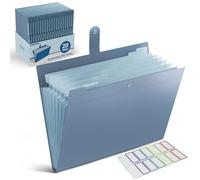 20Pack Accordion File Organizer Expanding File Folder with 8 Pockets, Bulk Letter Size Portable Paper Document Organizer for Office Home Business Supplies, Blue