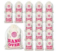 20Pack Bachelorette Hangover Bags, Cotton Drawstring Bag, Mini Goodie Bags for Bridal Shower, Wedding Party Favors(10 x 15cm)