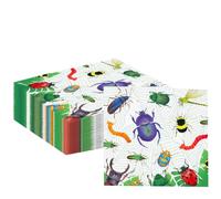 20Pack Bug Party Napkins Animal Serviettes,33cm Disposable Insect Party Serviettes 2Ply Luncheon Tissue Paper for Kids Toddler Birthday Baby Shower Animal Summer Theme Party Table Decorations