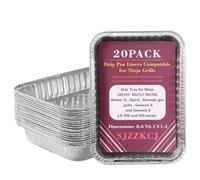 20Pack Drip Pans Liners Compatible for Ninja OG701 OG751 OG700，Weber Q , Spirit , Genesis II LX 200 & 300 Series Gas Grills, Disposable Aluminum Foil Grill Drip Pan，Outdoor BBQ Grill Trays (20pack)