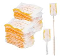 20Pack Fluffy Dusters Magnet Refills with Foldable Long Handle, Multi Surface 180 Degree Disposable Dusters Refills, Disposable Electrostatic Duster for for Cleaning Furniture, Office, Blinds, Car