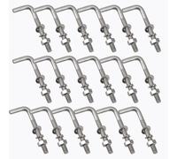 20Pack M6x50mm L Shaped Foundation Bolts Kit Heavy Duty 304 Stainless Steel Right Angle Foundation Anchor Bolts Square Screws with washers and Nuts