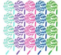 20Pack Soft Beaded Skipping Rope, 2.8m Adjustable Tangle-Free Segmented Jump Rope for Men Women Kids, Rhythm & Control Fitness Rope for Cardio, Freestyle Footwork & Beginners
