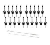 20Pack Stainless Steel Freeflow Liquor Spirits Pourer, Liquor Pourer, Bottle Pourers for Spirits, Speed Pourers Wine Bottle Spirits Pourers Tapered Spout with Rubber Dust Caps