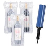 20Pack Wine Bottle Protectors for Travel Air Pump Inflatable Air Column Bags Reusable Bubble Cushion Wrap Sleeves with Pump for Safety Shipping
