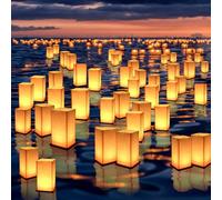 20Pack Wooden Floating Paper Lanterns with Candle Lights,DIY Letters Tangled Lanterns Decorative Outdoor Candle Lantern for Wedding,Pool,Birthday Party,Whishing (20 Lanterns with Candles)