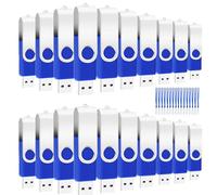20Packs of 4GB USB2.0 Bulk Flash Drive EASTBULL FAT32 USB Drive Pack (Blue)