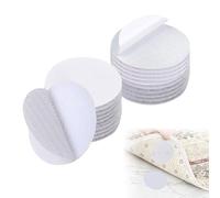 20Pairs Double Sided Sticky Pads, 50mm Hook and Loop Dots, Large Self Adhesive Dots Tapes, Sticky Hook and Loop Coin Dots for Carpets, Mats, Photo, Craft, DIY Projects (White)
