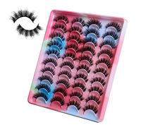20Pairs Fake Eyelash,Lashes,Synthetic Fibers Wispy 4 Styles Fluffy Natural Look, Suitable for Professionals, Makeup Salons, Beauty Schools, Makeup Artists Use