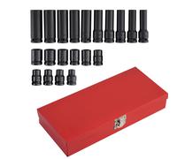 BFO Heavy Duty 1/2 Drive Deep Impact Socket Set Long Reach Wheel Wrench Nut 20PC