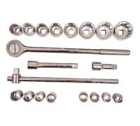 20Pc 3/4" Drive Socket Set Ratchet Handle Sliding T Bar Extension 19-50Mm Metric