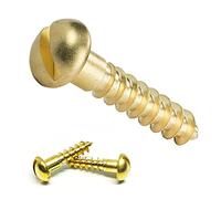 20Pc Brass Round Head Wood Screw Solid Wood Screws Brass Round Chamfer Head Slotted Drive Self Tapping Wood Working Tools Chipboard Hardware Accessories (Color : M5 x 20mm)