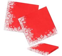 20PC Christmas Napkins Christmas Napkins Red Soft Napkin 33 * 33CM for Dinner Cocktail Napkins for Party, Kitchen, Events,Xmas Parties