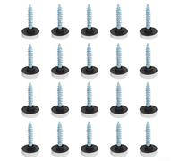 20pc Chrome Mirror Screws Stainless Steel with Nails and Rubber Seals for Use in Mirror Frames, Shower Glass, Cabinets, and Wood Furniture Fixtures