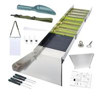 20pc Complete Gold Panning & Prospecting Kit with 50" Folding Sluice Box, Portable Aluminum Alloy Mining Equipment for Adults, Includes Crevice Picks, Magnifier, Magnet, Vials & Accessories