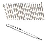 20pc Diamond Bur Set For Dremel Rotary Tool + Engraving Pen Carving Stone Burrs Etching Glass Grinding Bit Jewelry Lapidary Gemstone Shaping Rock Cutting Drilling Scriber Tip Ceramic Metal Engraver