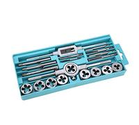 20pc High Carbon Steel Tap and Die Set M3- Thread Re-Threading Kit with Plastic Box/Cover for D Steel Aluminum Oy Professional Hand Tools